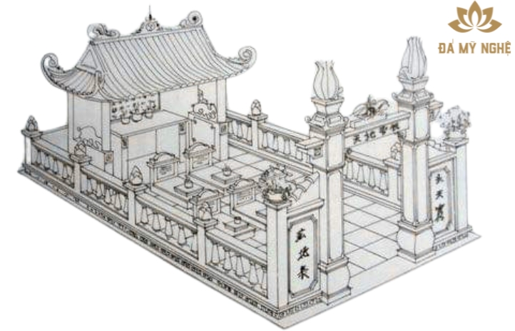 Bản vẽ khu lăng mộ đơn giản