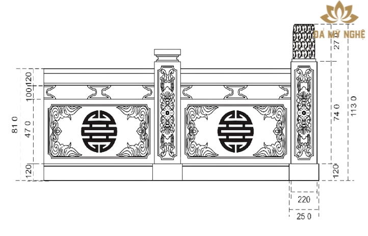 Bản vẽ lan can đá