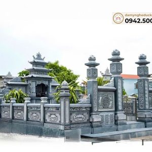 Mẫu Khu Lăng Mộ Đá Gia Đình Đẹp, Chạm Khắc Tinh Xảo – Đá Mỹ Nghệ Đức Kiên