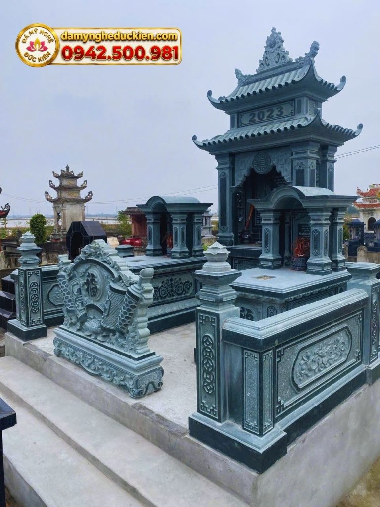 Mẫu Lăng Mộ Đá Gia Đình Nhỏ Đẹp, Thiết Kế Đồng Bộ – Đá Mỹ Nghệ Đức Kiên