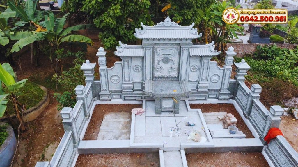 Mẫu Khu Lăng Mộ Đá Granite Xám Đẹp, Bề Thế Và Trang Nghiêm